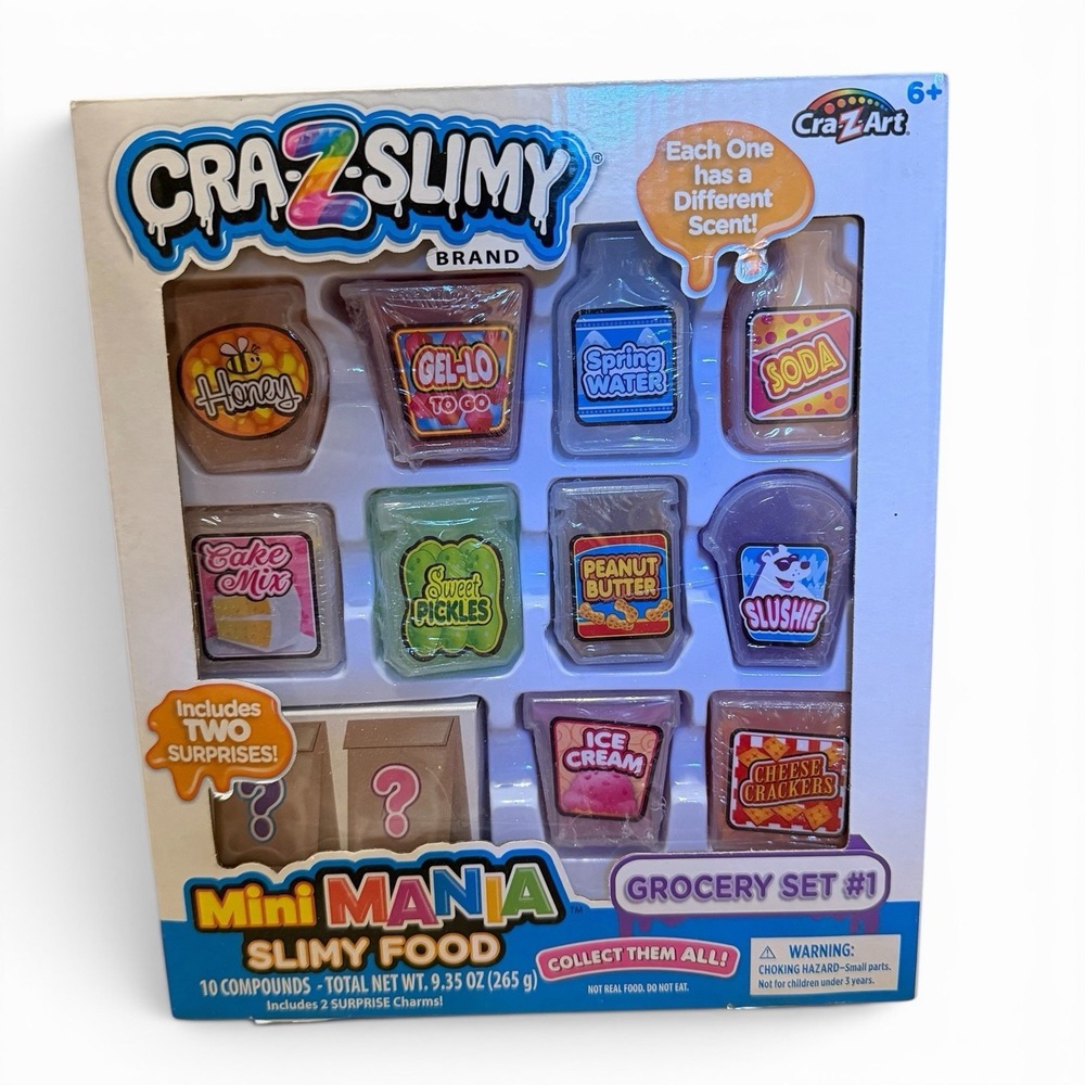 Craz-Z-Slimy Brand Mini Mania Slimy Food Grocery Set #1 Scented New Sensory Toy